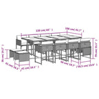 13-tlg. Garten-Essgruppe mit Kissen Beigemischung Poly Rattan