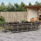 17-tlg. Garten-Essgruppe mit Kissen Grau Poly Rattan