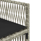 15-tlg. Garten-Essgruppe mit Kissen Hellgrau Poly Rattan