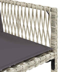 9-tlg. Garten-Essgruppe mit Kissen Hellgrau Poly Rattan