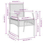 Gartenstühle mit Kissen 2 Stk. Schwarz Poly Rattan Akazienholz