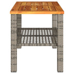 Gartentisch Grau 70x38x42 cm Poly Rattan Akazienholz