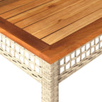 Gartentisch Beige 80x80x75 cm Poly Rattan Akazienholz