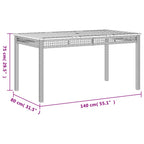 Gartentisch Beige 140x80x75 cm Poly Rattan Akazienholz