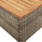 3-tlg. Bistro-Set mit Kissen Grau Poly Rattan Akazienholz