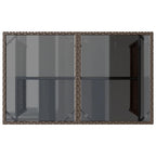 Gartentisch mit Glasplatte Braun 110x68x70 cm Poly Rattan