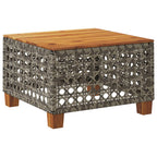 Gartentisch Grau 55x55x36 cm Poly Rattan Akazienholz