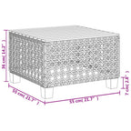 Gartentisch Grau 55x55x36 cm Poly Rattan Akazienholz