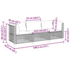 Gartensofa mit Kissen 3-Sitzer Beige Poly Rattan