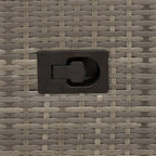 3-teiliges Bistro-Set mit Kissen Grau Poly Rattan