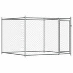 Hundezwinger mit Tür Grau 2x2x1,5 m Verzinkter Stahl