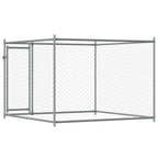 Hundezwinger mit Tür Grau 2x2x1,5 m Verzinkter Stahl