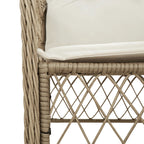 9-tlg. Garten-Essgruppe mit Kissen Beige Poly Rattan