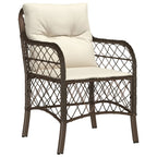 5-tlg. Garten-Essgruppe mit Kissen Braun Poly Rattan