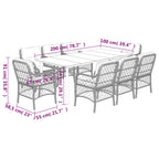 9-tlg. Garten-Essgruppe mit Kissen Beige Poly Rattan