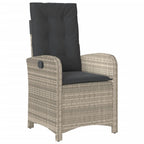 7-tlg. Garten-Essgruppe mit Kissen Hellgrau Poly Rattan