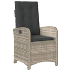 3-tlg. Garten-Essgruppe mit Kissen Hellgrau Poly Rattan