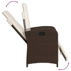 7-tlg. Garten-Essgruppe mit Kissen Braun Poly Rattan