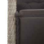 5-tlg. Garten-Essgruppe mit Kissen Hellgrau Poly Rattan