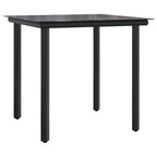 5-tlg. Garten-Essgruppe mit Kissen Grau Poly Rattan