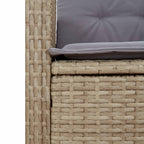 5-tlg. Garten-Essgruppe mit Kissen Beigemischung Poly Rattan