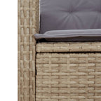5-tlg. Garten-Essgruppe mit Kissen Beigemischung Poly Rattan