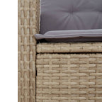 5-tlg. Garten-Essgruppe mit Kissen Beigemischung Poly Rattan
