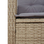 7-tlg. Garten-Essgruppe mit Kissen Beigemischung Poly Rattan