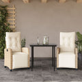 3-tlg. Garten-Essgruppe mit Kissen Beige Poly Rattan