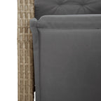 3-tlg. Garten-Essgruppe mit Kissen Beigemischung Poly Rattan