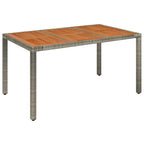 7-tlg. Garten-Essgruppe mit Kissen Grau Poly Rattan