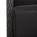 9-tlg. Garten-Essgruppe mit Kissen Schwarz Poly Rattan
