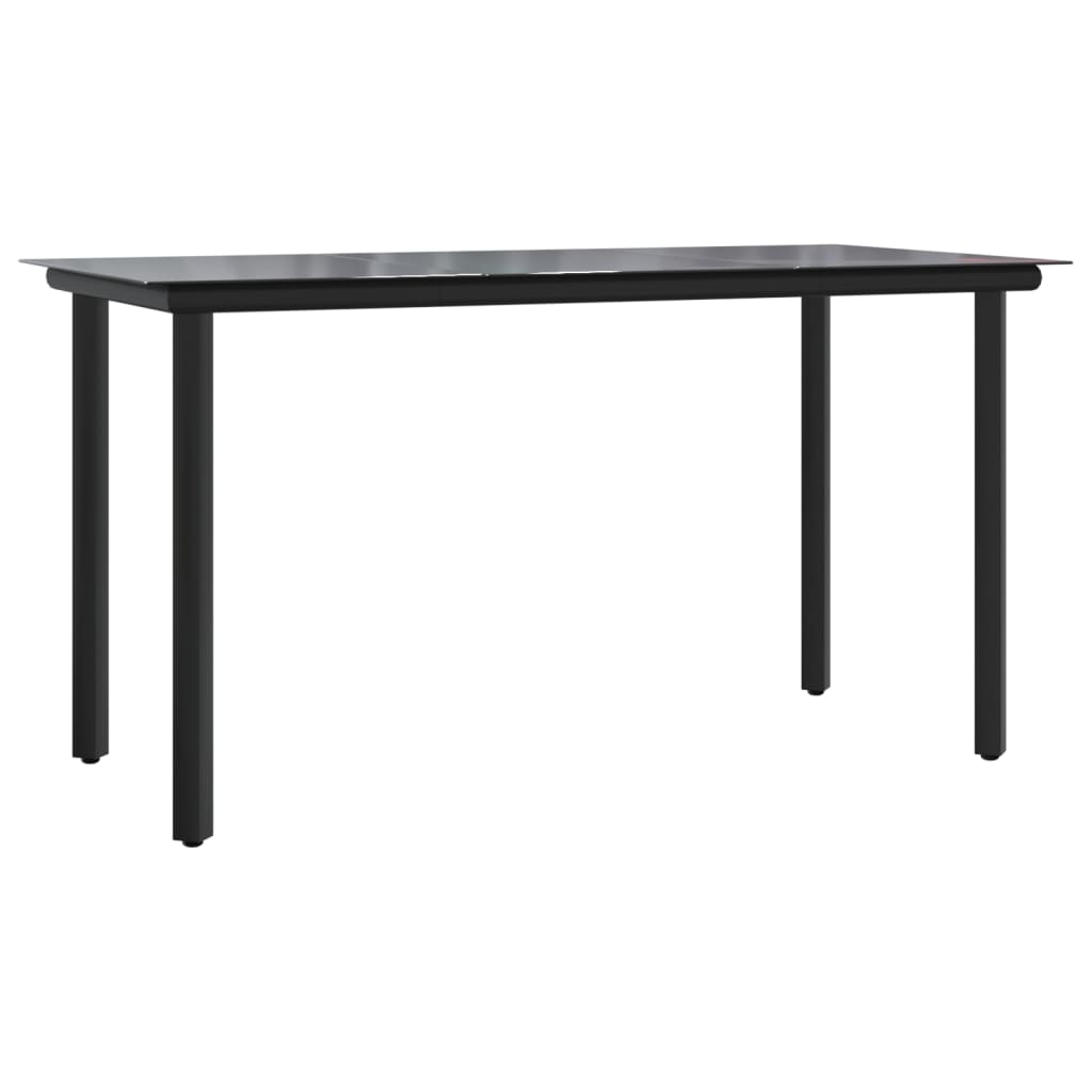 9-tlg. Garten-Essgruppe mit Kissen Schwarz Poly Rattan
