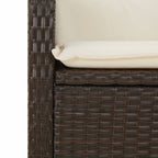 5-tlg. Garten-Essgruppe mit Kissen Braun Poly Rattan