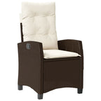 5-tlg. Garten-Essgruppe mit Kissen Braun Poly Rattan