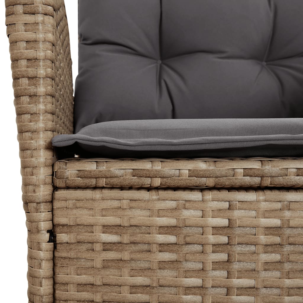 9-tlg. Garten-Essgruppe mit Kissen Beige Poly Rattan