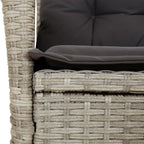 5-tlg. Garten-Essgruppe mit Kissen Hellgrau Poly Rattan