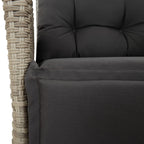 9-tlg. Garten-Essgruppe mit Kissen Hellgrau Poly Rattan