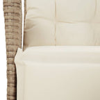 7-tlg. Garten-Essgruppe mit Kissen Beige Poly Rattan
