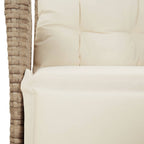 5-tlg. Garten-Essgruppe mit Kissen Beige Poly Rattan