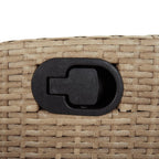 3-tlg. Garten-Essgruppe mit Kissen Beige Poly Rattan