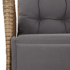 3-tlg. Garten-Essgruppe mit Kissen Beigemischung Poly Rattan