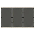 Gartentisch mit Glasplatte Grau 150x90x75 cm Poly Rattan