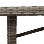 Gartentisch mit Akazienholz-Platte Grau 190x80x75cm Poly Rattan