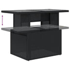 Gartentisch mit Glasplatte Schwarz 100x55x73 cm Poly Rattan