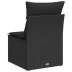 Gartenstuhl ohne Armlehnen mit Kissen Schwarz Poly Rattan