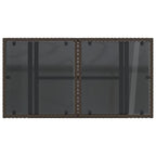 Gartentisch mit Glasplatte Braun 100x55x73 cm Poly Rattan