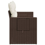 Gartensofa mit Kissen 2-Sitzer Braun Poly Rattan