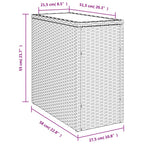 Garten-Beistelltisch mit Glasplatte Braun 58x27,5x55 cm Rattan