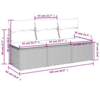 Gartensofa mit Kissen 3-Sitzer Braun Poly Rattan